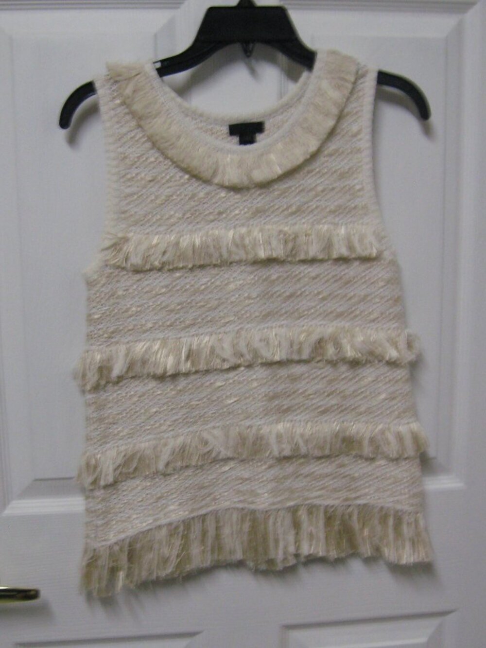 J. Crew Ivory Sweater Fringed Tank Size XS